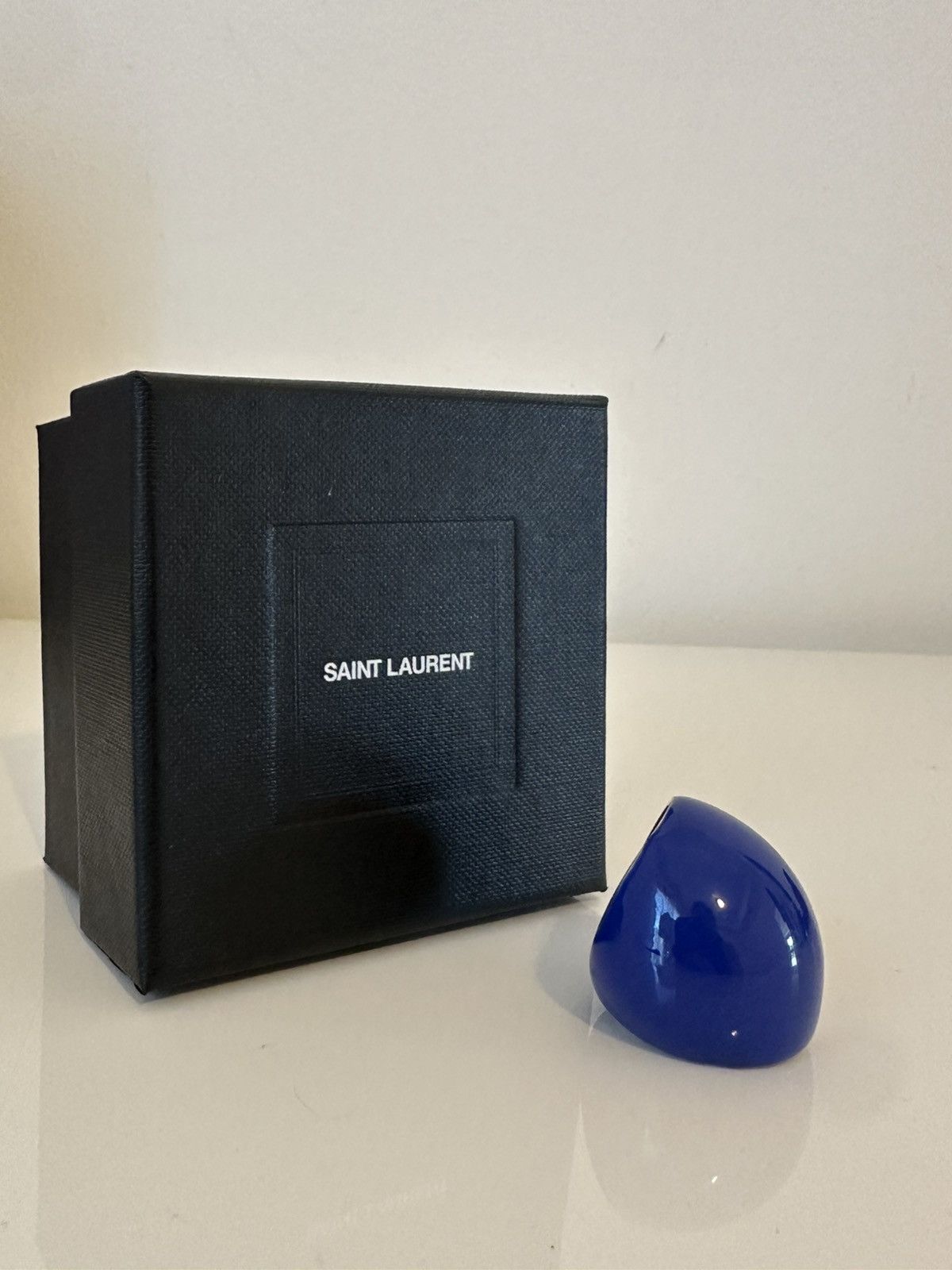 Saint Laurent Paris SAINT LAURENT OVERSIZED EGG RING IN METAL AND ENAMEL Size ONE SIZE - 2 Thumbnail