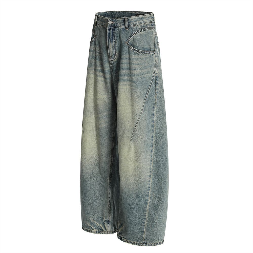 Japanese Brand × Jean Men's loose versatile punk distressed washed scimitar jeans Size US 32 / EU 48 - 2 Thumbnail