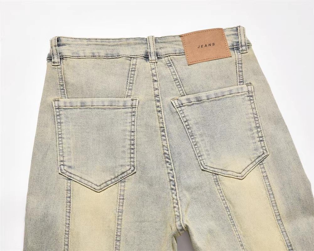 Japanese Brand × Jean American street style men's patchwork straight jeans Size US 32 / EU 48 - 6 Thumbnail