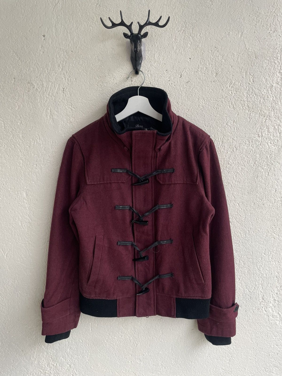 Undercover 00s intheattic Burgundy Wool Duffle Jacket ifsix LGB Grunge Size US M / EU 48-50 / 2 - 1 Thumbnail