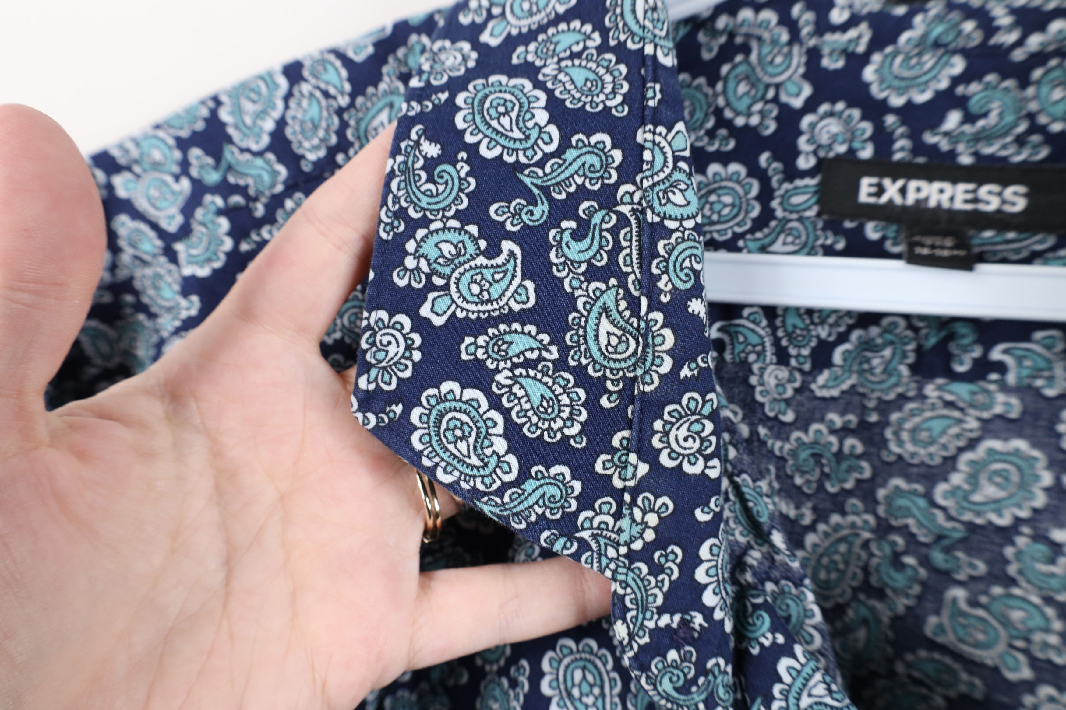 Express Express Fit Paisley Tapestry Collared Button Shirt Cotton Size US XXL / EU 58 / 5 - 5 Thumbnail