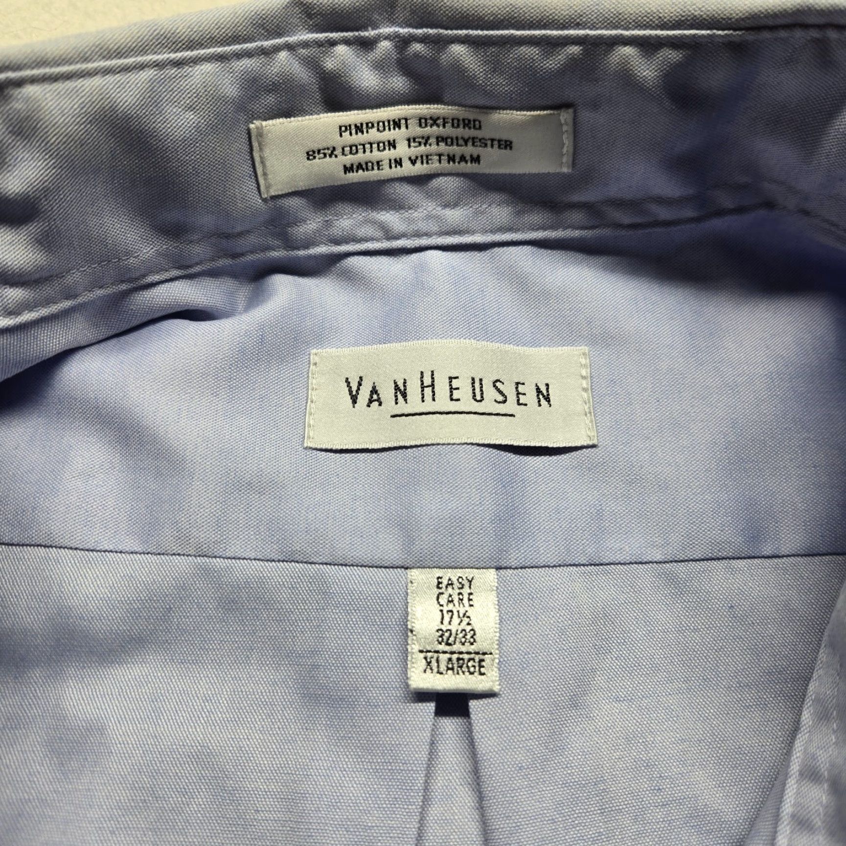 Van Heusen Van Heusen Solid Blue Long Sleeve Button Up Shirt Adult Men's Size 17.5 34/35 Size US XL / EU 56 / 4 - 3 Thumbnail