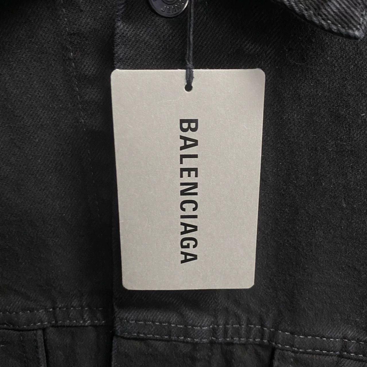 Balenciaga Balenciaga Black Green Glitter Logo Denim Jacket Size US M / EU 48-50 / 2 - 4 Thumbnail