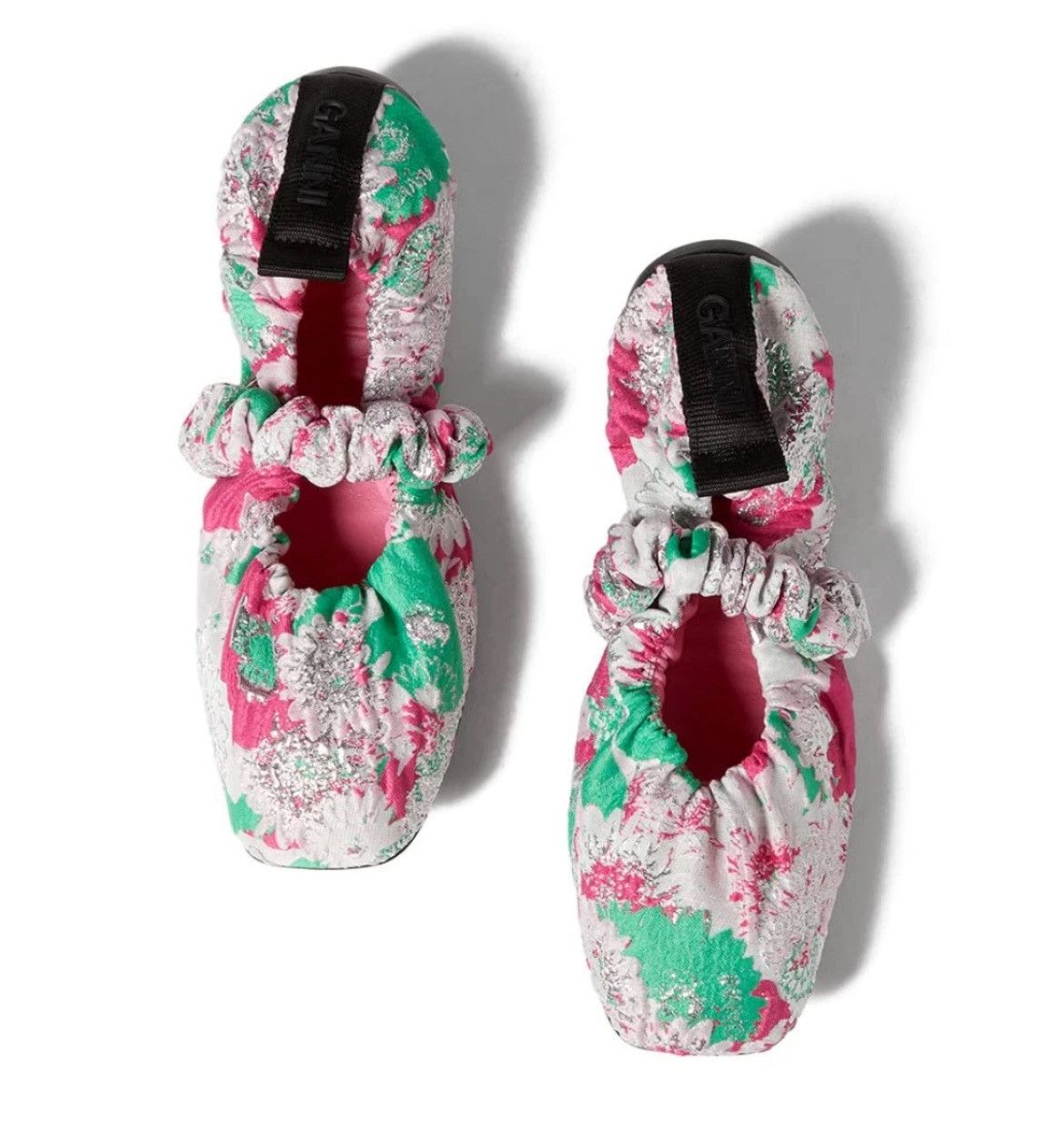 Ganni GANNI Soft Square Toe Scrunchie Ballerina Flat Size US 7 / IT 37 - 1 Thumbnail