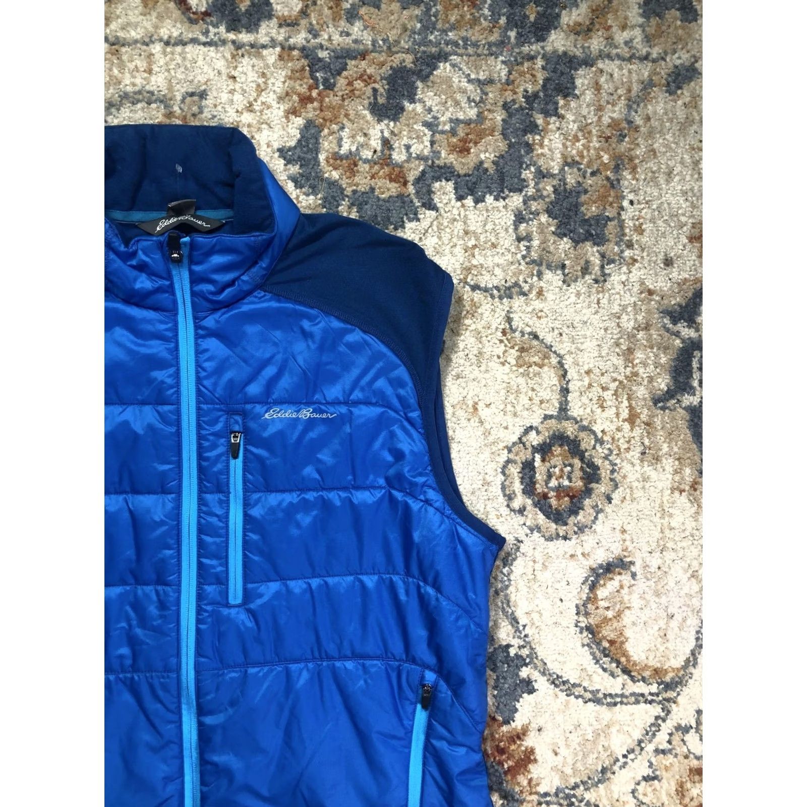 Eddie Bauer Eddie Bauer Vest Mens M Blue Quilted Puffer Freeheat Fleece Back Full Zip Vest Size US M / EU 48-50 / 2 - 4 Thumbnail