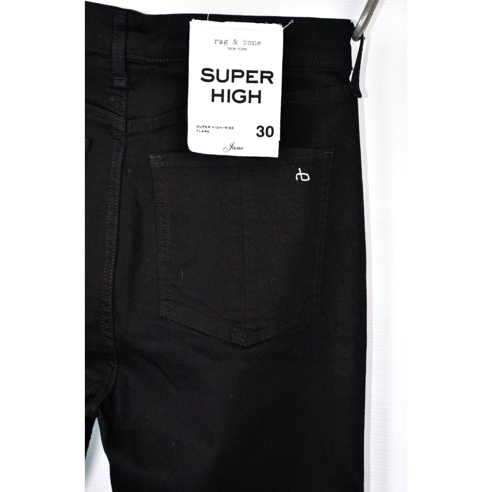 Rag & Bone RAG & BONE Super High-Rise Flare Jeans Pants Size 30 Black Women's Regular Jeans 78%Cotton 15%Lyocell 5%Polyester 2%Elastane — Vintage No Size 30" / US 8 / IT 44 - 7 Thumbnail