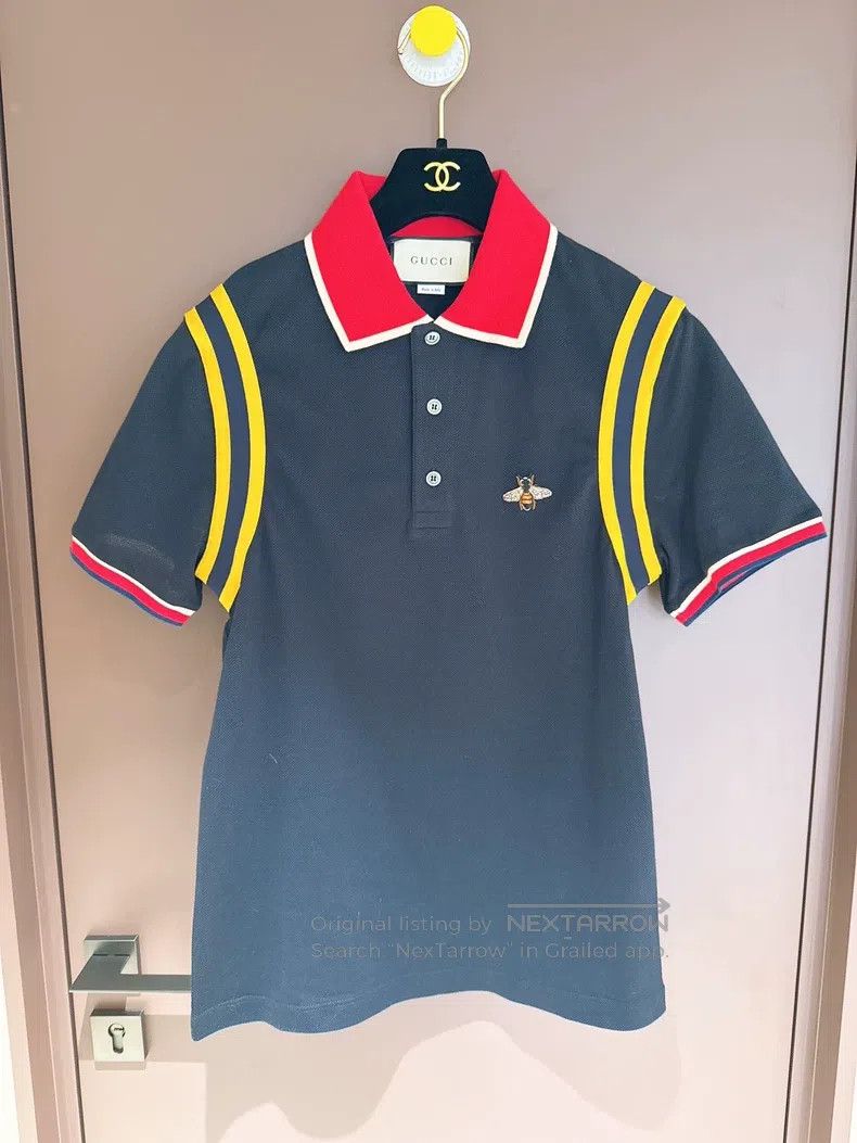 Gucci Gucci Bee embroidery black polo shirt Size US M / EU 48-50 / 2 - 1 Thumbnail