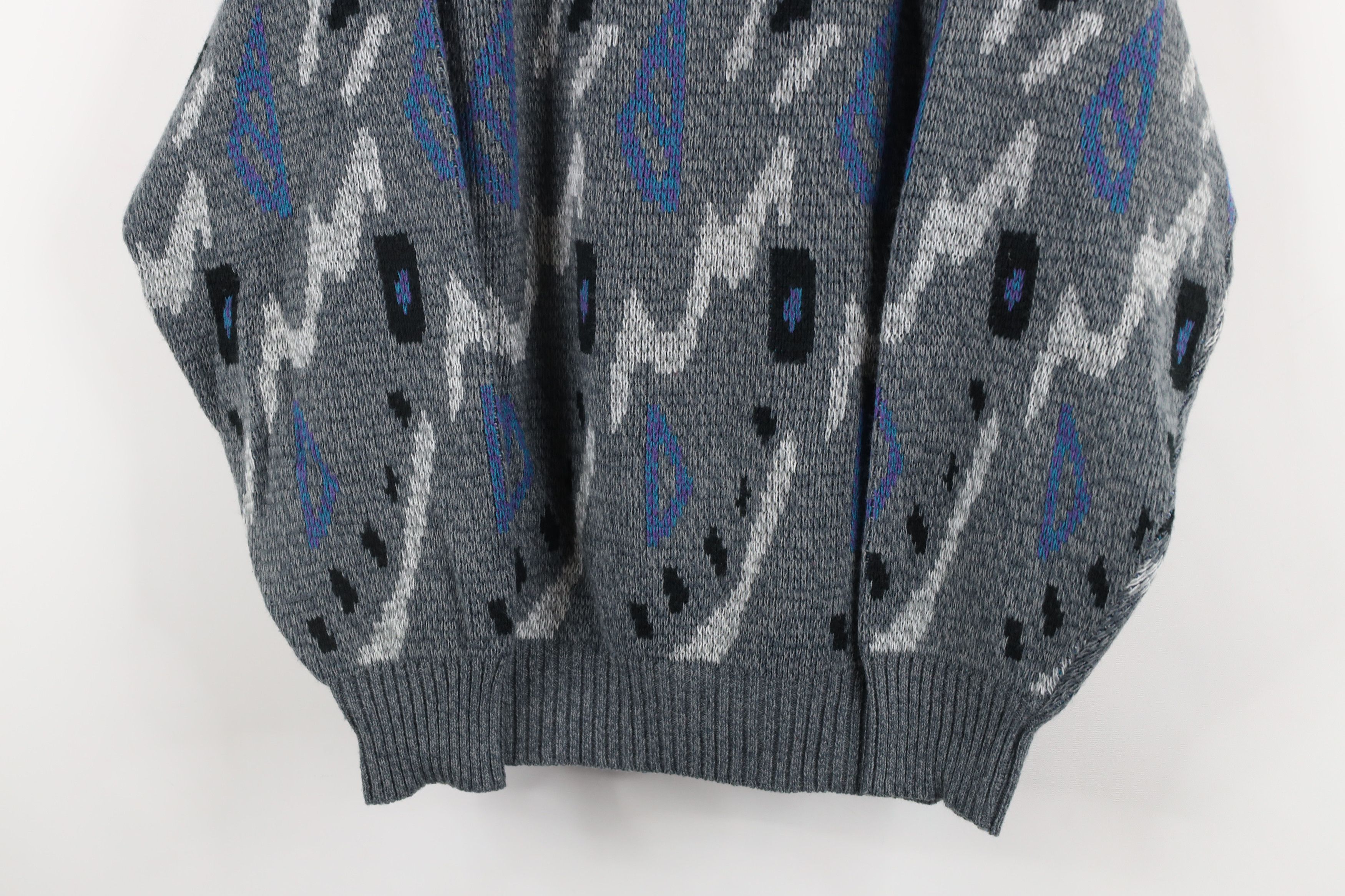 Vintage Vintage 90s Coogi Style Geometric Knit Grandma Sweater Size L / US 10 / IT 46 - 3 Thumbnail