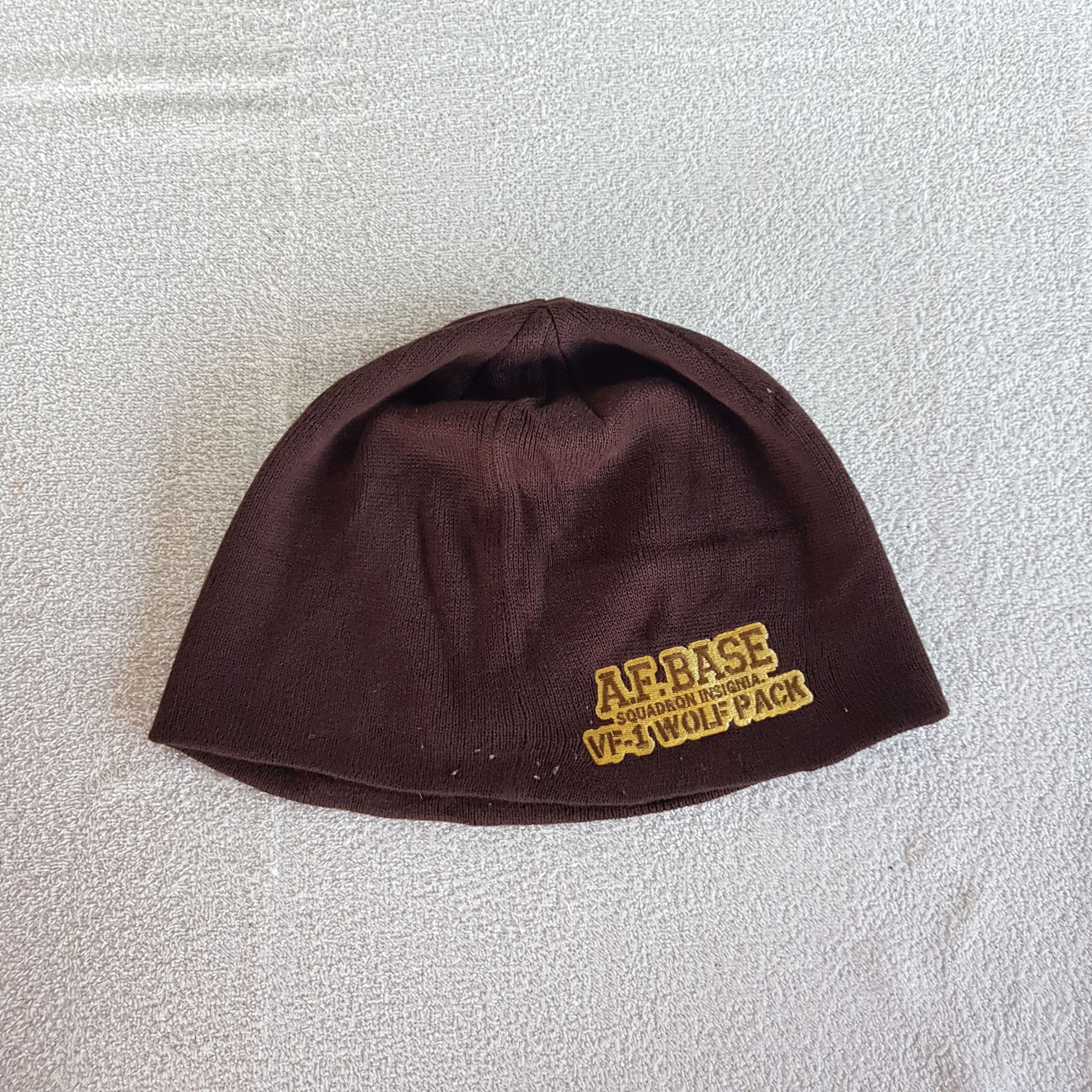Vintage Military Beanie Snow Caps AF Base Squadron Insignia Hats Size ONE SIZE - 5 Thumbnail