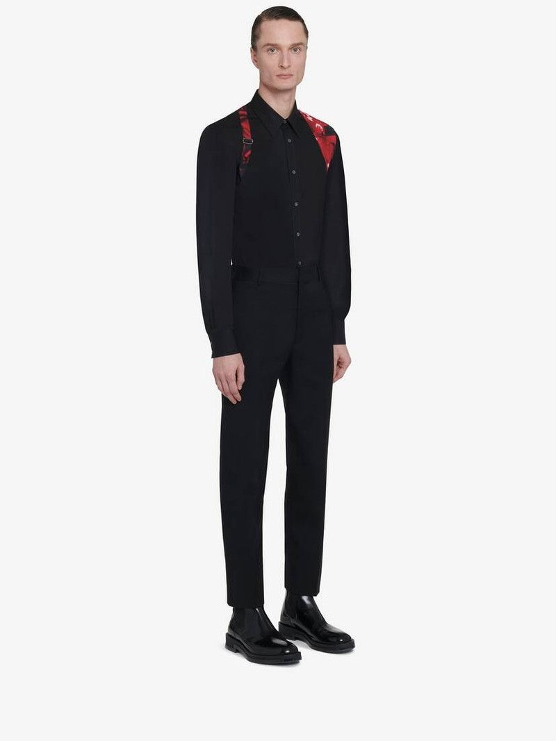 Alexander McQueen o1srvl11e0226 Wax Flower Harness Shirt In Black Size US M / EU 48-50 / 2 - 4 Thumbnail