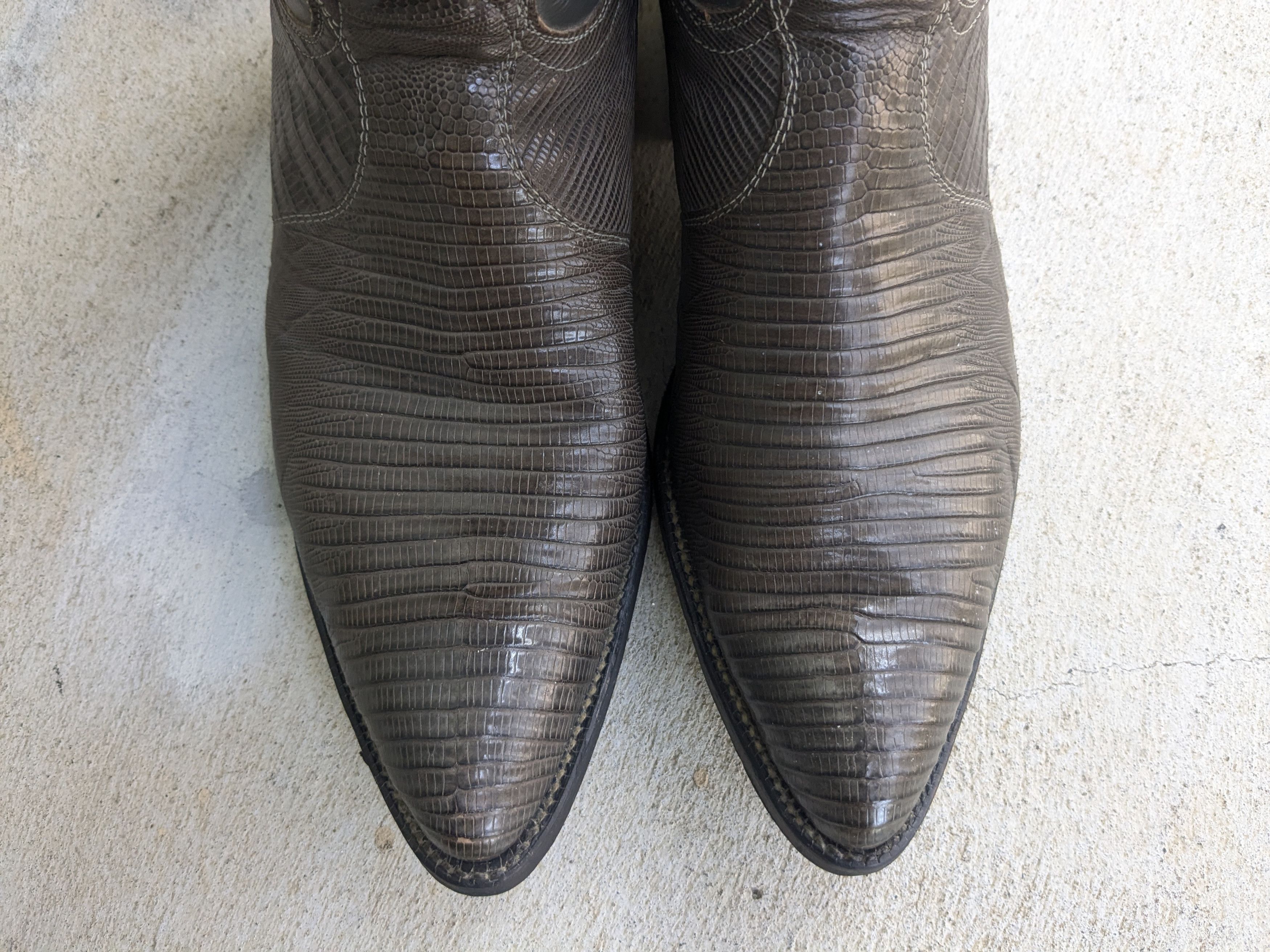 Other Tony Lama Cowboy Boots Lizard Green 9.5 D Leather Gray Size US 9.5 / EU 42-43 - 5 Thumbnail