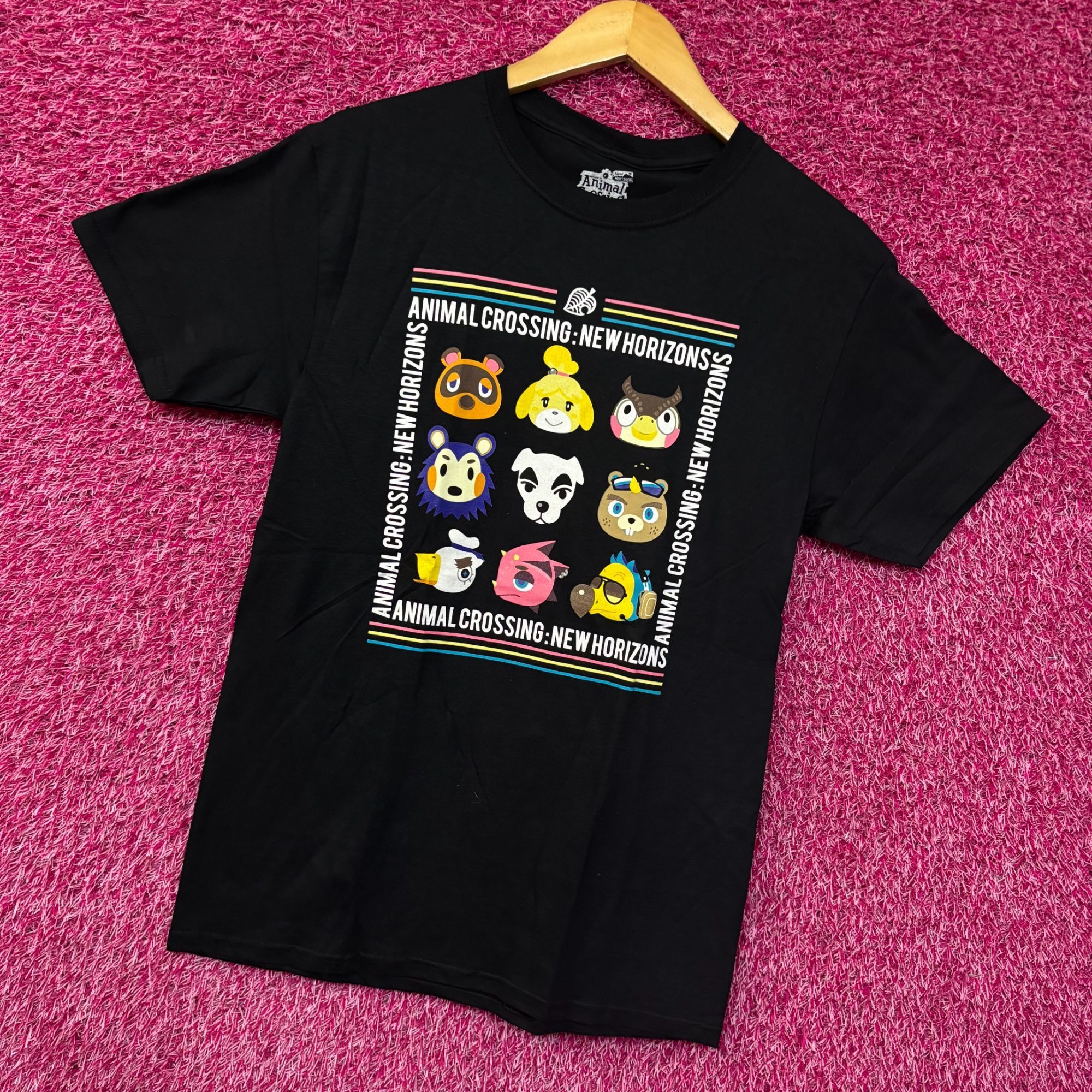 Nintendo Animal Crossing: New Horizon Grid Graphic Design T-Shirt Sma Size US S / EU 44-46 / 1 - 3 Thumbnail