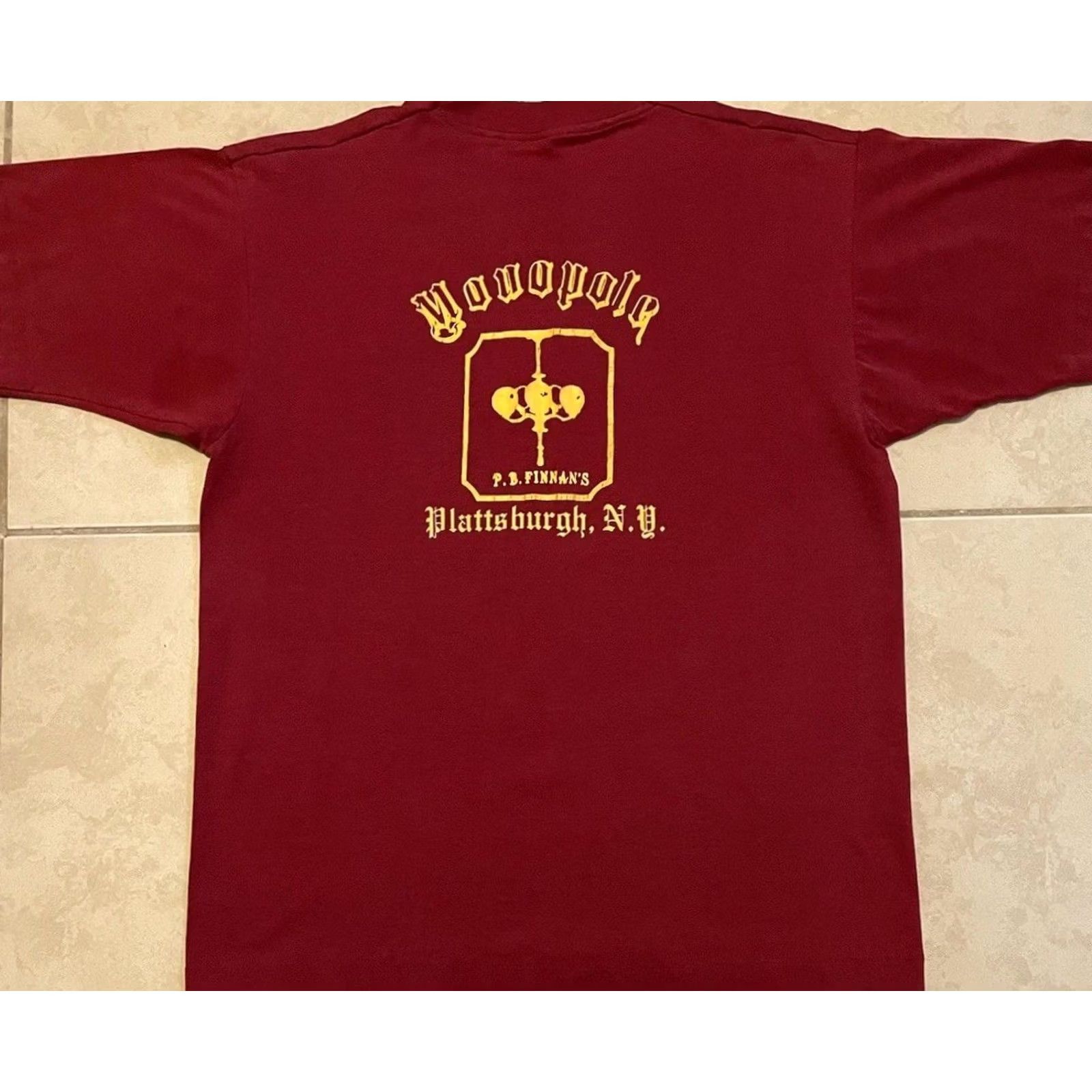 Vintage VINTAGE Monopole Bar Shirt M Red 80s 90s Plattsburgh NY Grunge Harley Motorcycle Rock Punk USA USA Hip Hop Retro Rock Shop Size US M / EU 48-50 / 2 - 2 Thumbnail