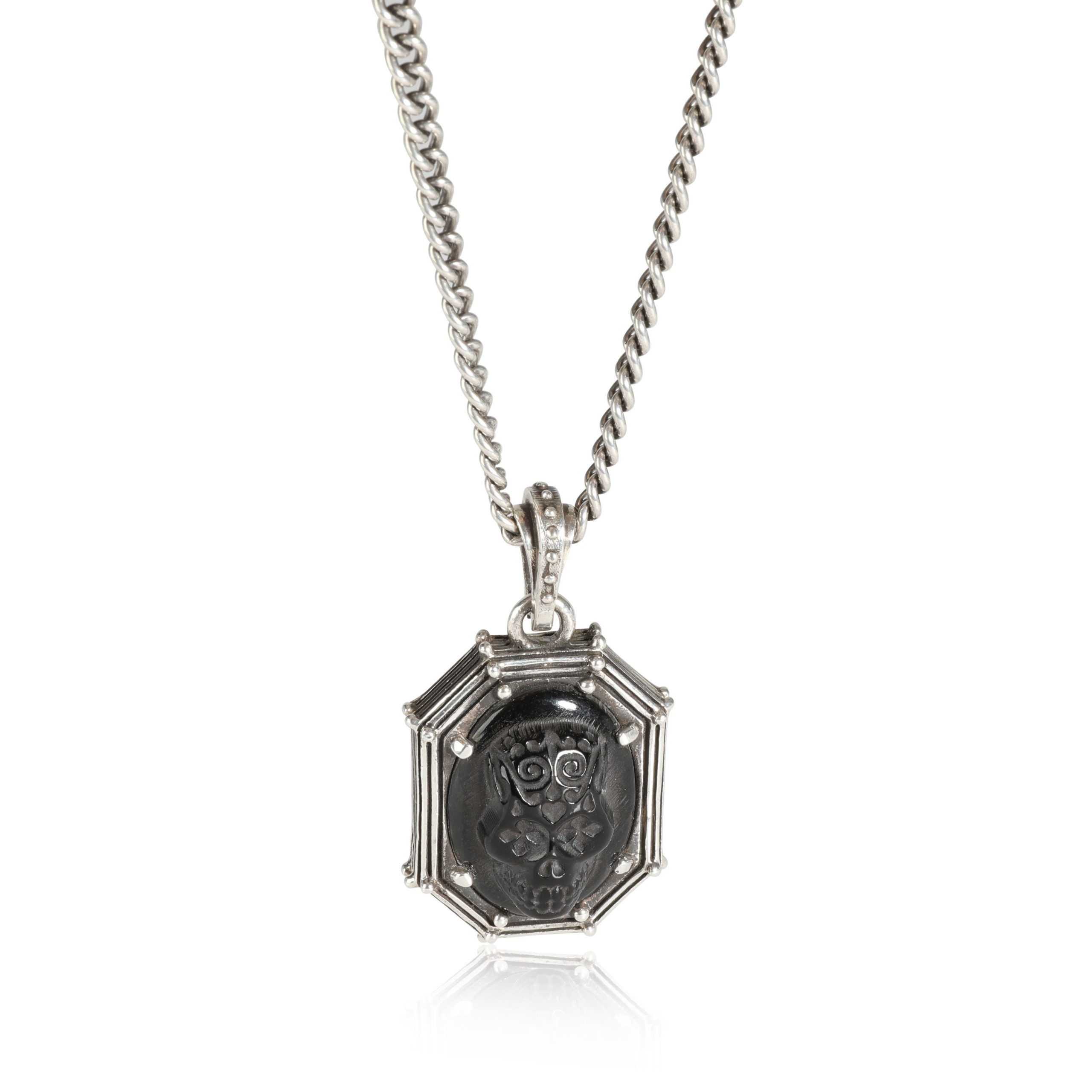 image of King Baby Jet Industrial Texture Pendant In Sterling Silver, Women's