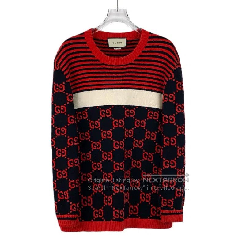 Gucci Gucci Colour-blocked striped logo jacquard full-print cott Size US L / EU 52-54 / 3 - 1 Thumbnail