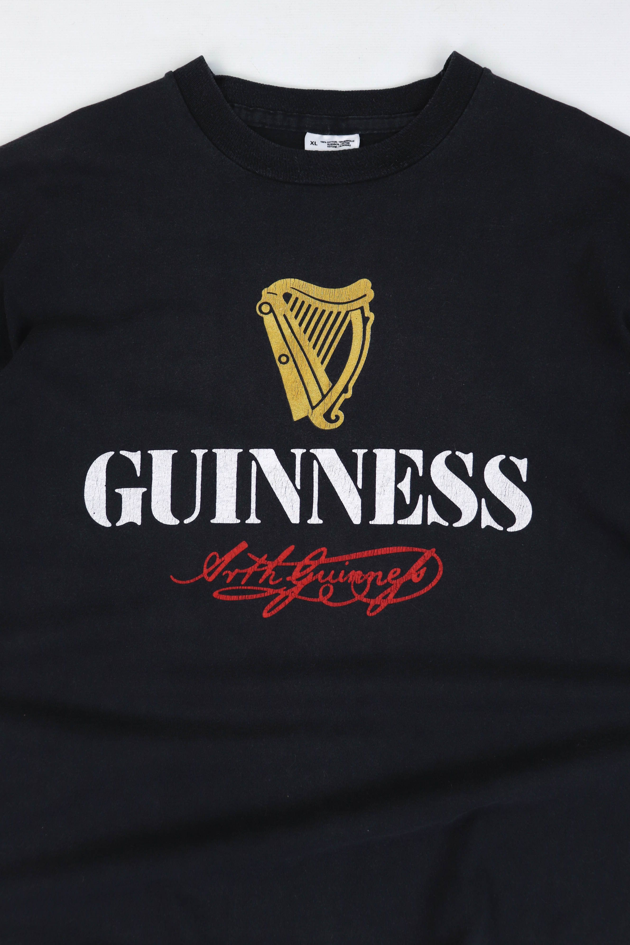 Vintage GUINNESS 90s Vintage Big Logo Printed Graphics Black T-shirt Size US XL / EU 56 / 4 - 3 Thumbnail