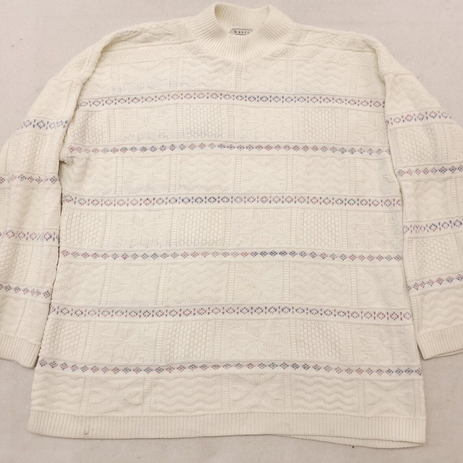 Basic Editions Basic Editions Cotton Sweater Womens Size Large L White Size L / US 10 / IT 46 - 2 Thumbnail