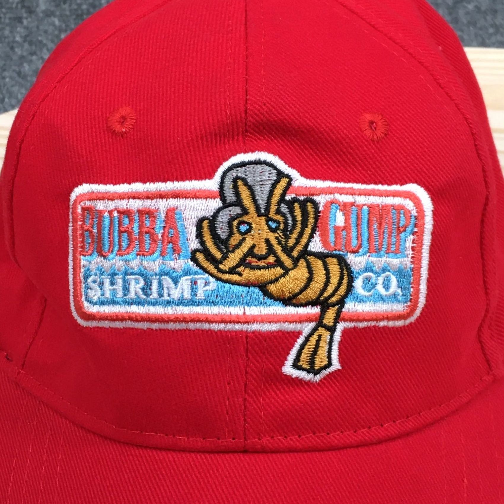CO Bubba Gump Shrimp Co Baseball Cap Hat Mens OS Red Embroidered Logo Adjustable Size ONE SIZE - 3 Thumbnail