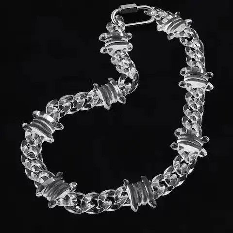 VIBE Rock Punk Transparent Acrylic Thorns Chain Necklace Size ONE SIZE - 2 Thumbnail