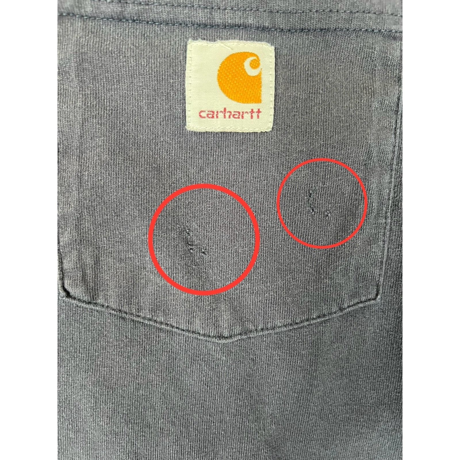 Carhartt Carhartt Men's Long Sleeve Henley Size XL Blue Sun Faded Gru Size US XL / EU 56 / 4 - 3 Thumbnail