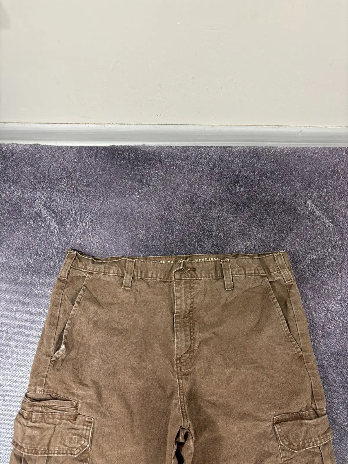 Dickies × Vintage Vintage Dickies Y2K Relaxed Fit Brown Work Cargo Shorts Size US 34 / EU 50 - 9 Thumbnail