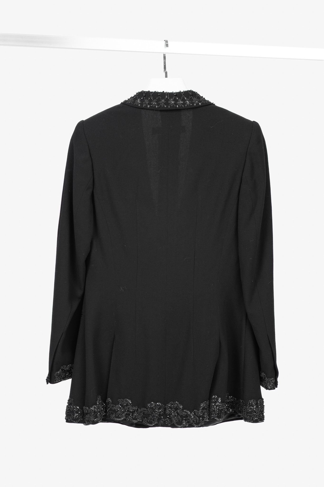 Jil Sander Jil Sander Vintage 90's Black Wool-Crepe Beaded Blazer Size M / US 6-8 / IT 42-44 - 2 Thumbnail