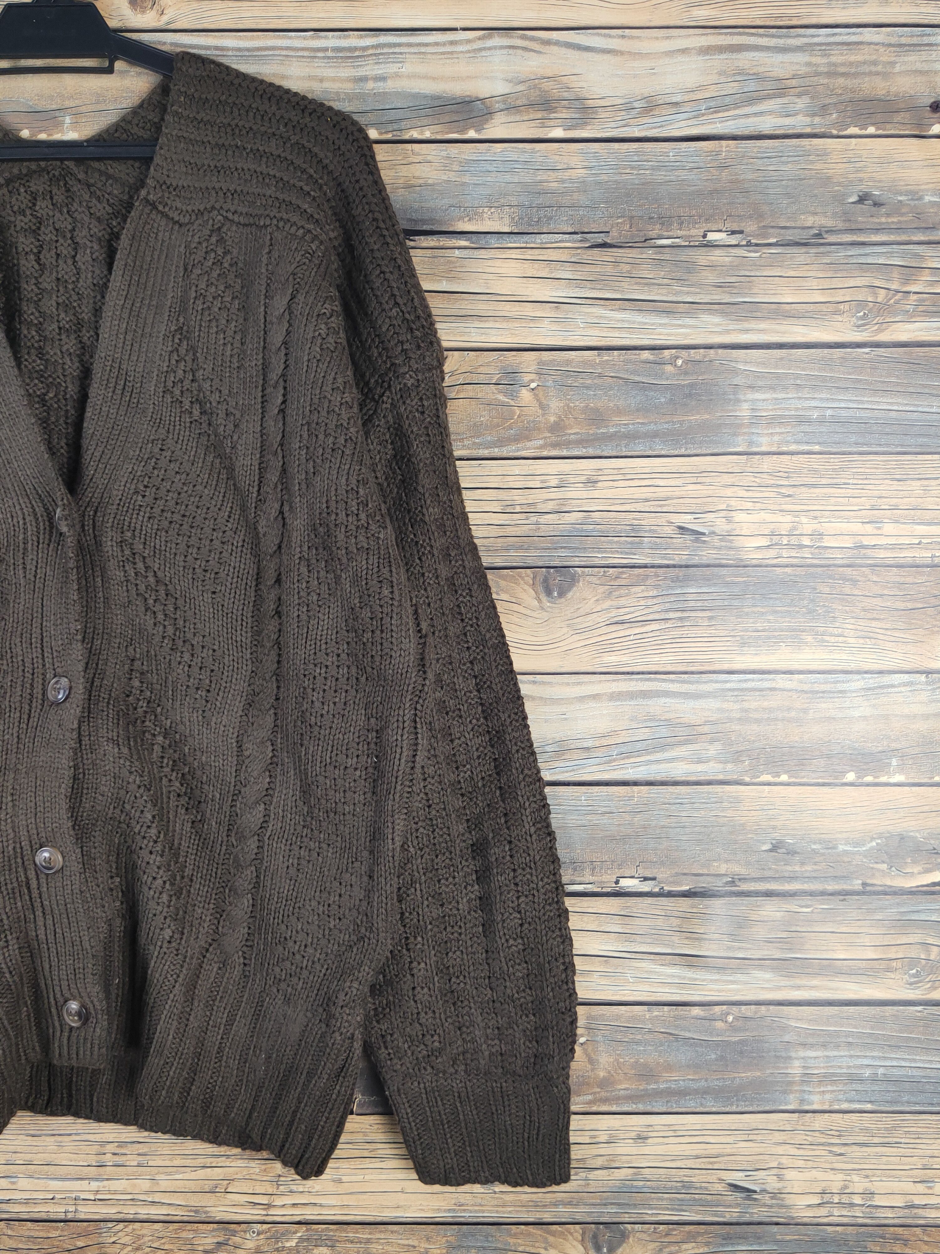 Japanese Brand Hunch Dark Brown Knitwear Cardigan #W1091 Size US M / EU 48-50 / 2 - 5 Thumbnail