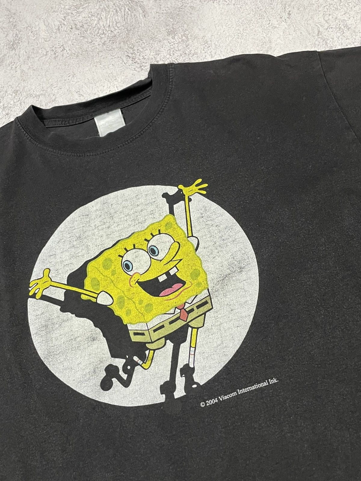 Vintage SpongeBob Cartoon Vintage 2004 Faded T Shirt XL Size US XL / EU 56 / 4 - 2 Thumbnail