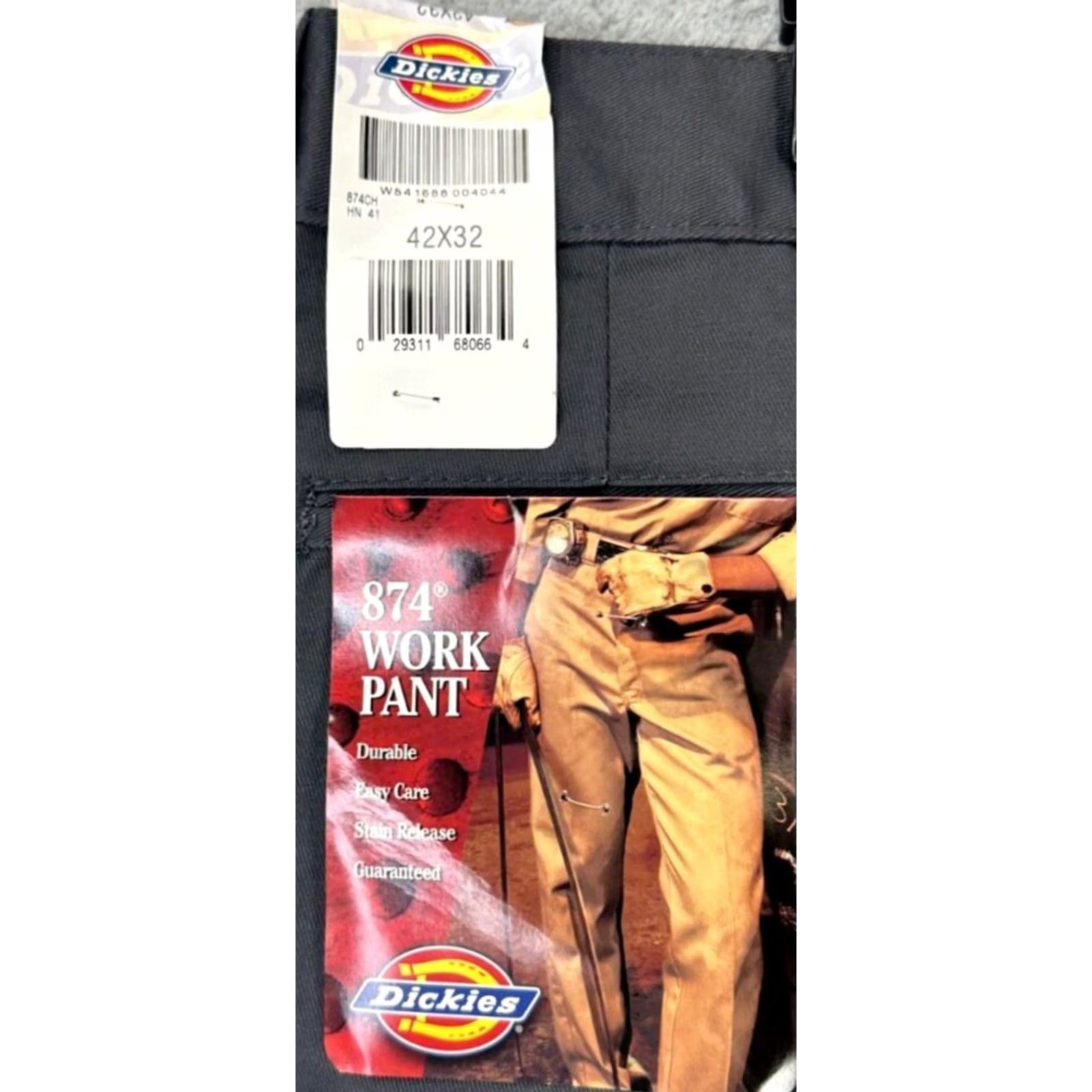 Dickies Dickies Pants Mens 42X32 874 Grey Khaki Chino Workwear Flat Front Straight NEW Size US 42 / EU 58 - 2 Thumbnail