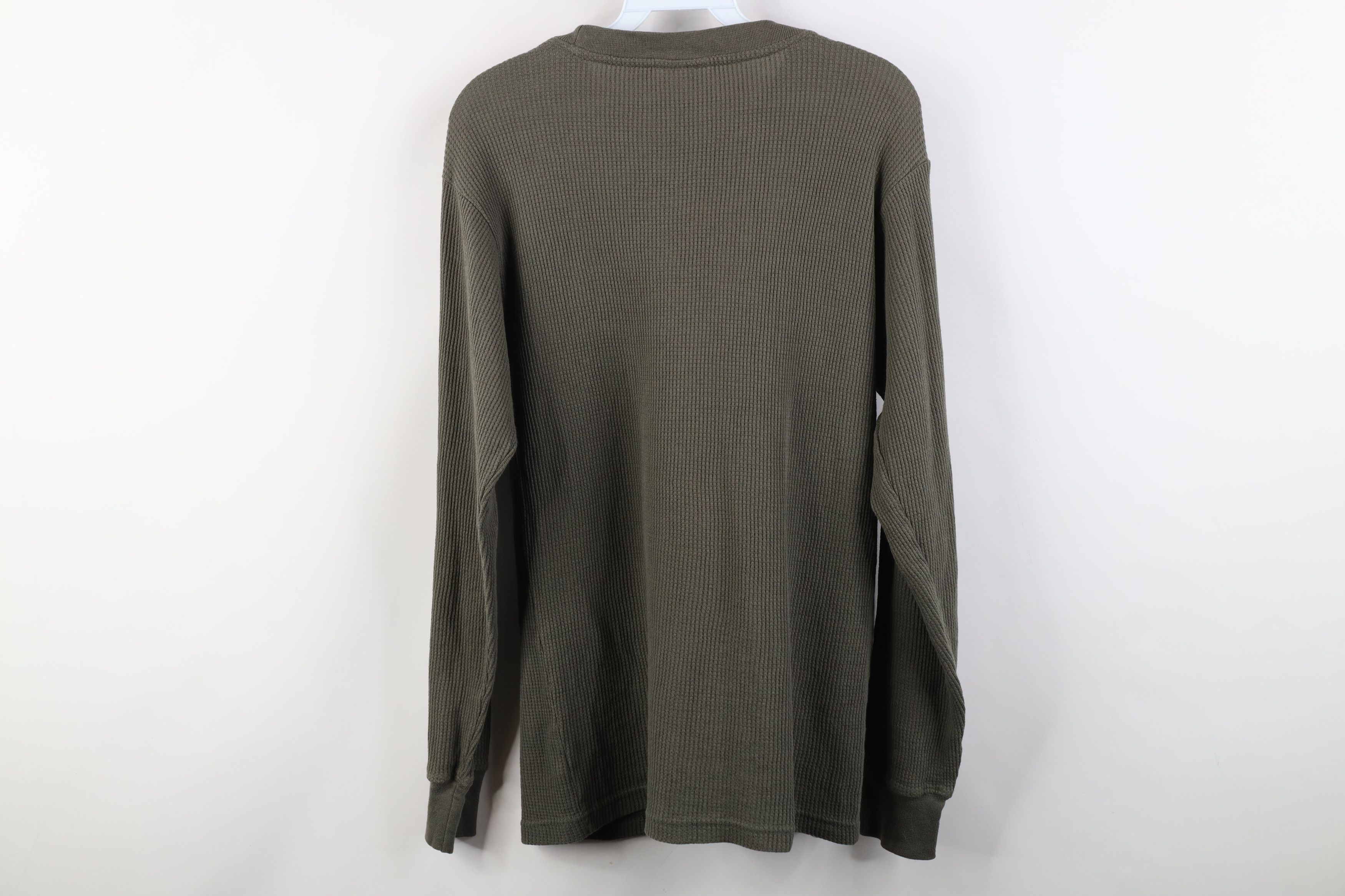 Vintage Vintage 90s Y2K Streetwear Thermal Waffle Knit T-Shirt Green Size US S / EU 44-46 / 1 - 7 Thumbnail