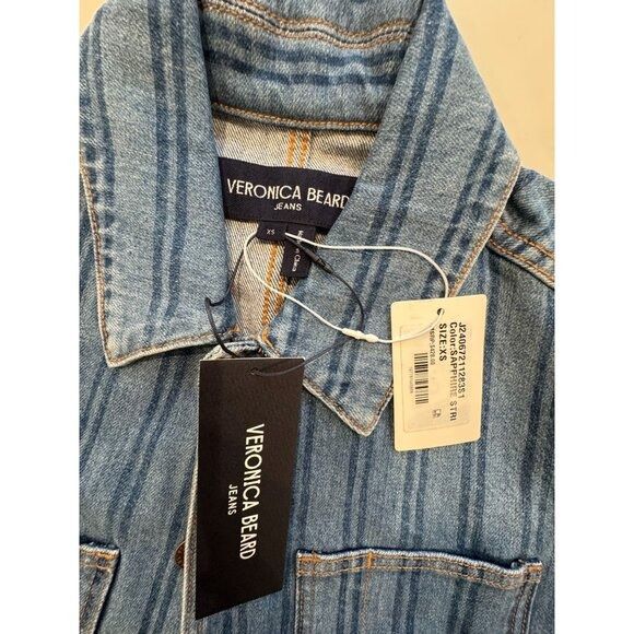 Veronica Beard Veronica Beard NWT Dahl Stripe Denim Chore Jacket Size XS Size XS / US 0-2 / IT 36-38 - 4 Thumbnail