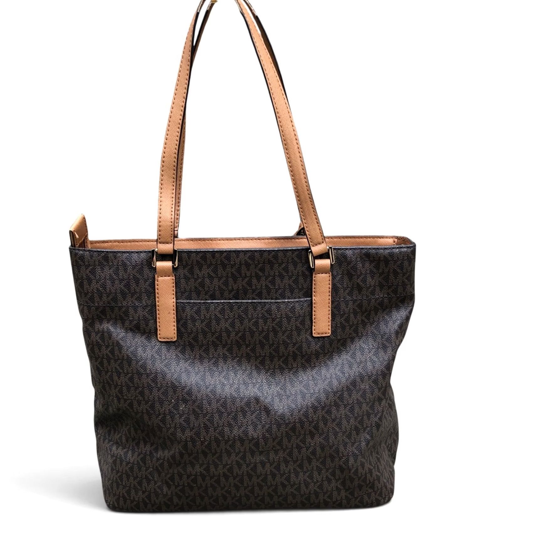 Michael Kors MICHAEL KORS Morgan Tote Shoulder Bag Purse Monogram Signature Saffiano NWT Brown Leather Women Large ZIP Bag Morgan Tote Women Brown NWT Size ONE SIZE - 2 Thumbnail