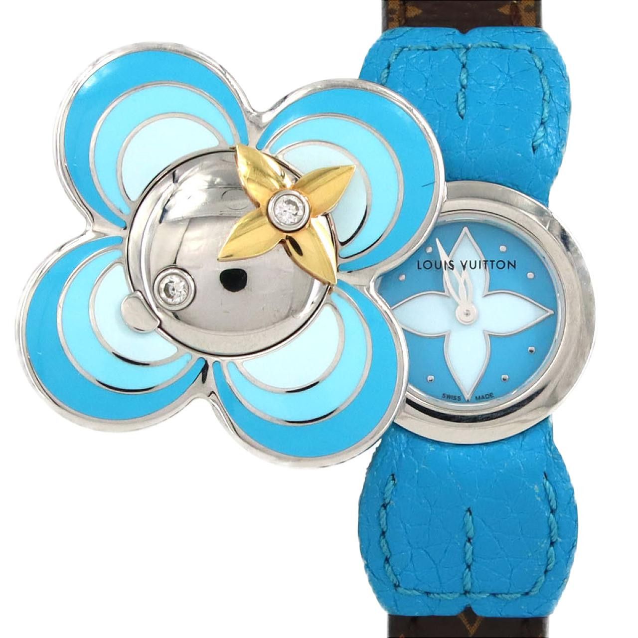 Louis Vuitton Louis Vuitton Louis Vuitton Tambour Vivienne Bijou Secret Stainless Steel Yellow Gold Metal Quartz Q1K0J1 DUTY FREE for USA Size ONE SIZE - 1 Thumbnail