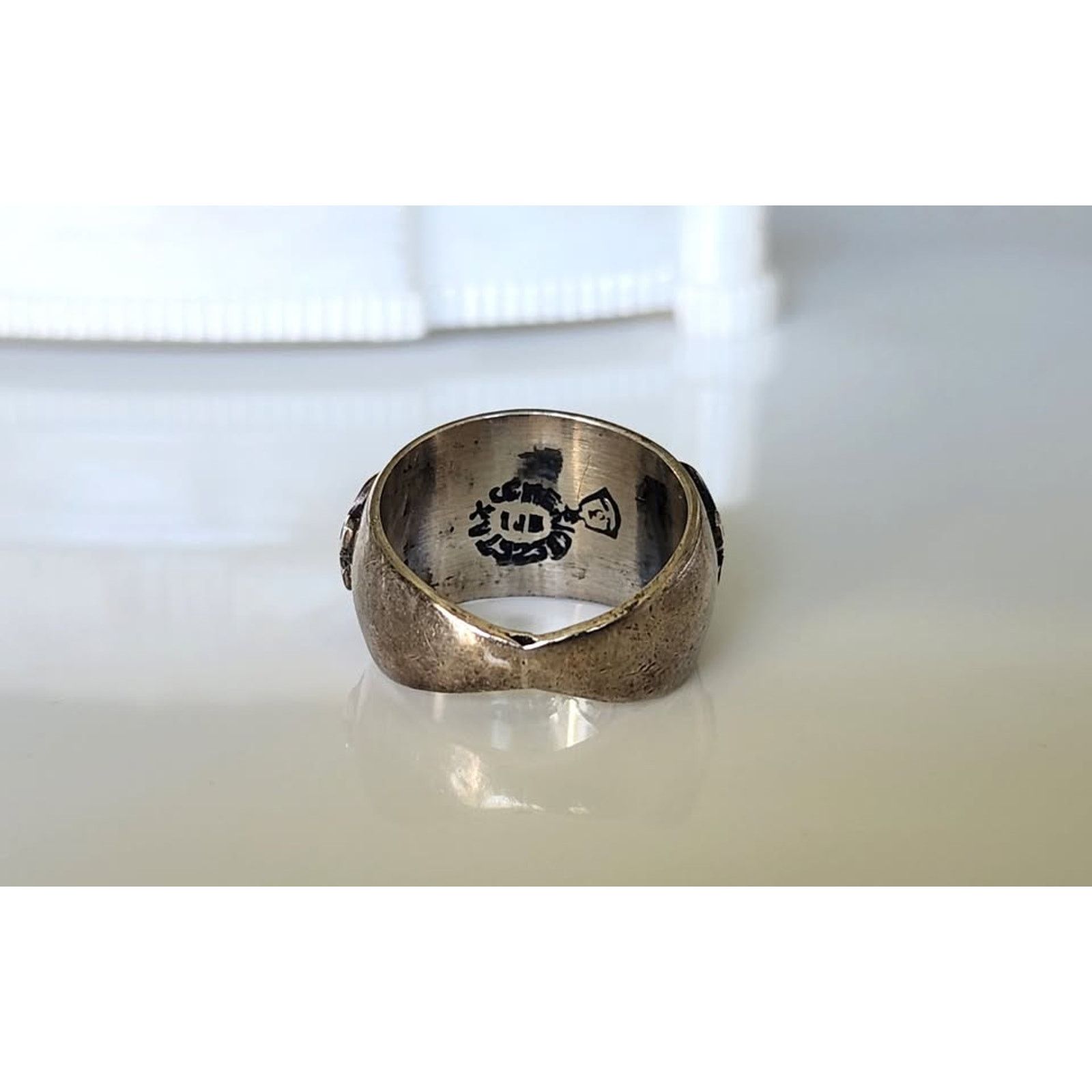 Other Vintage Taxco Mexico Sterling Malachite Dome Ring Size ONE SIZE - 3 Thumbnail