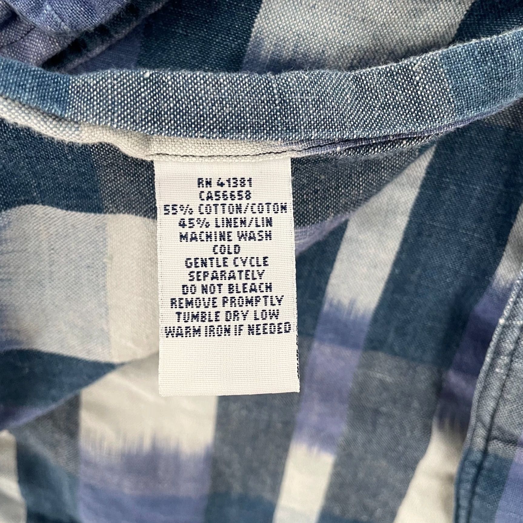 Polo Ralph Lauren Polo Ralph Lauren Blue Plaid Button-Up Shirt Adult Medium Cotton Linen Long Sleeve with Pockets Mens Size US M / EU 48-50 / 2 - 6 Thumbnail