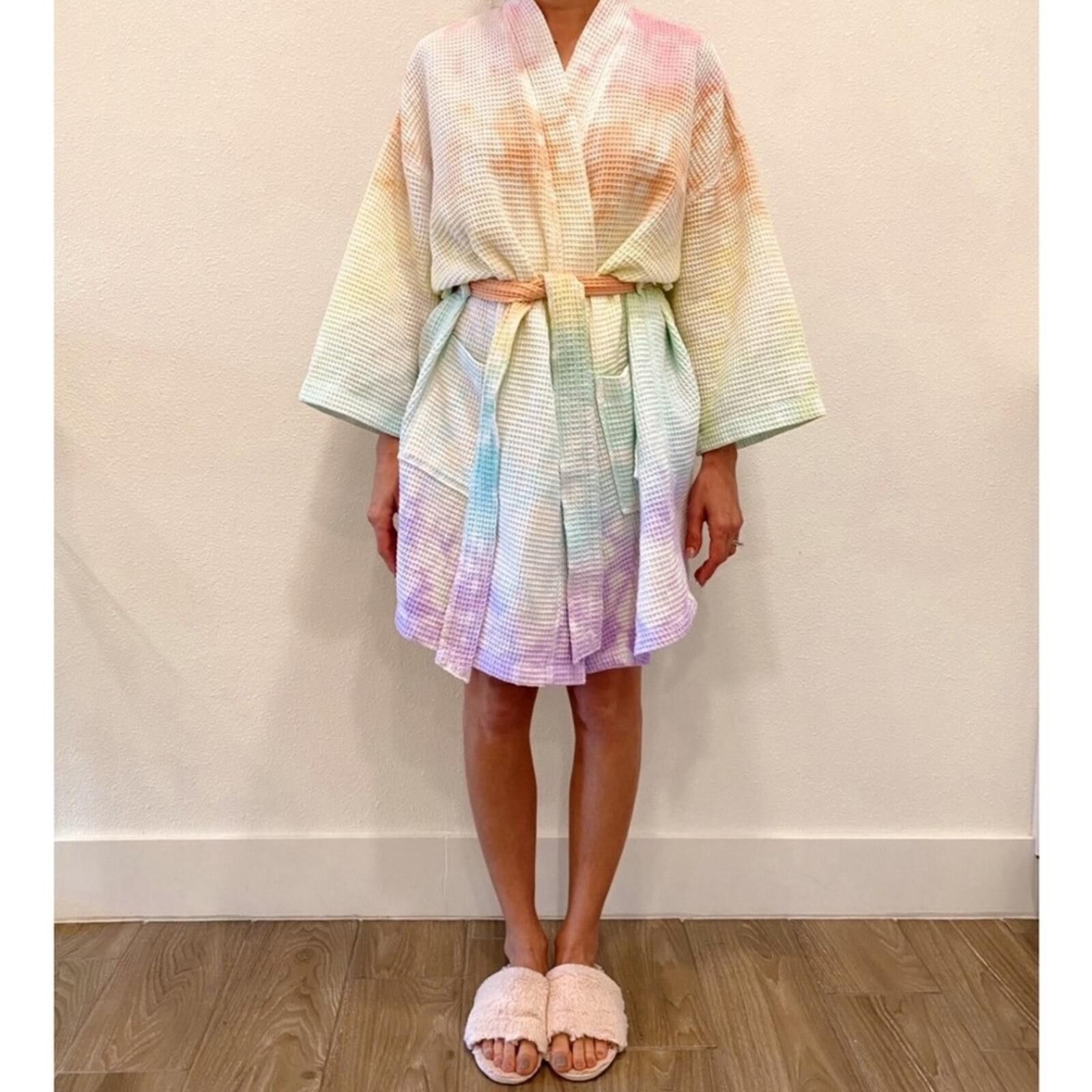 Other Hand Tie-Dyed Waffle Kimono Robe Size ONE SIZE - 1 Preview