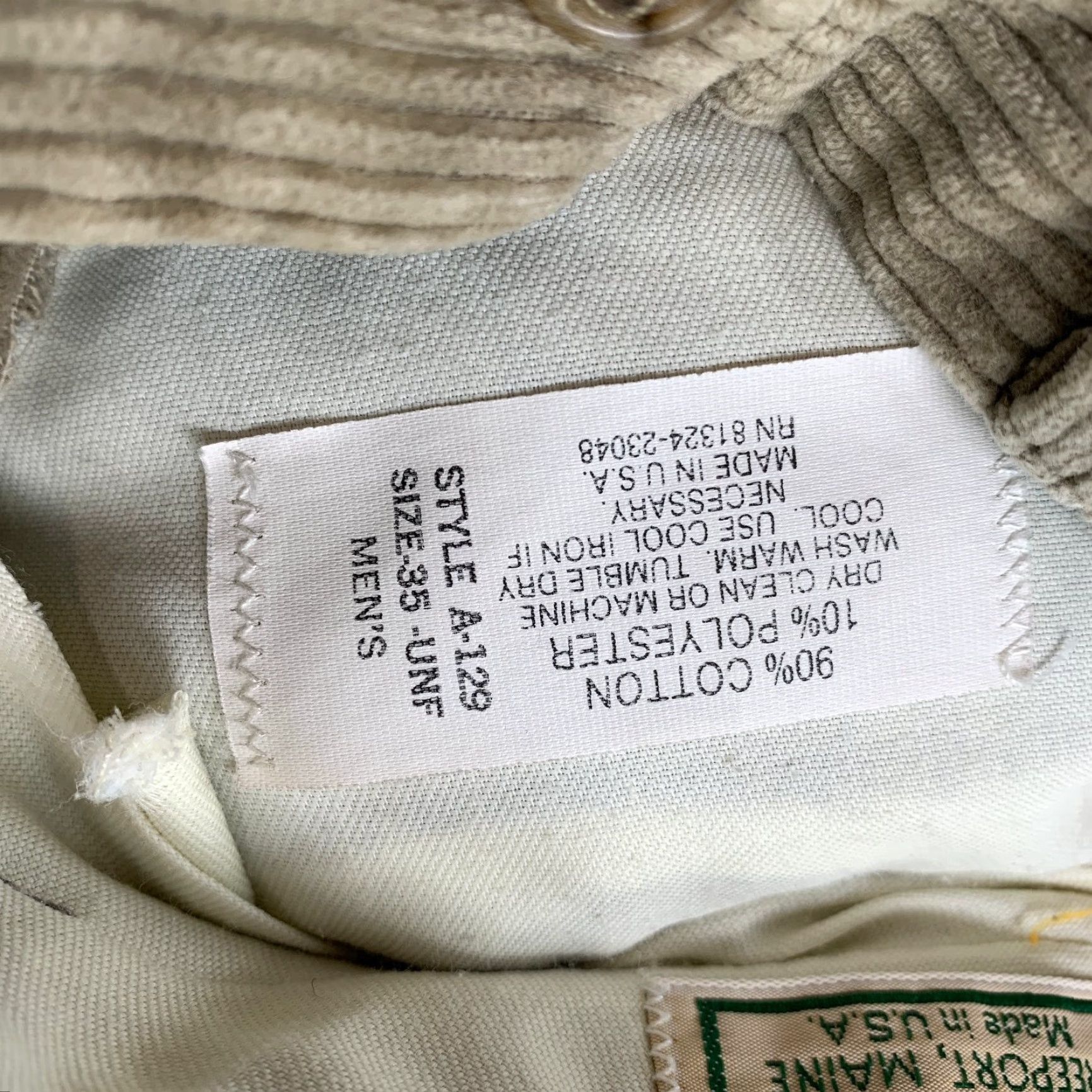Vintage VINTAGE L.L. Bean Pants Corduroy Mens 32x25 Beige Cuffed USA 80s 90s Skateboard Mens Size US 32 / EU 48 - 3 Thumbnail