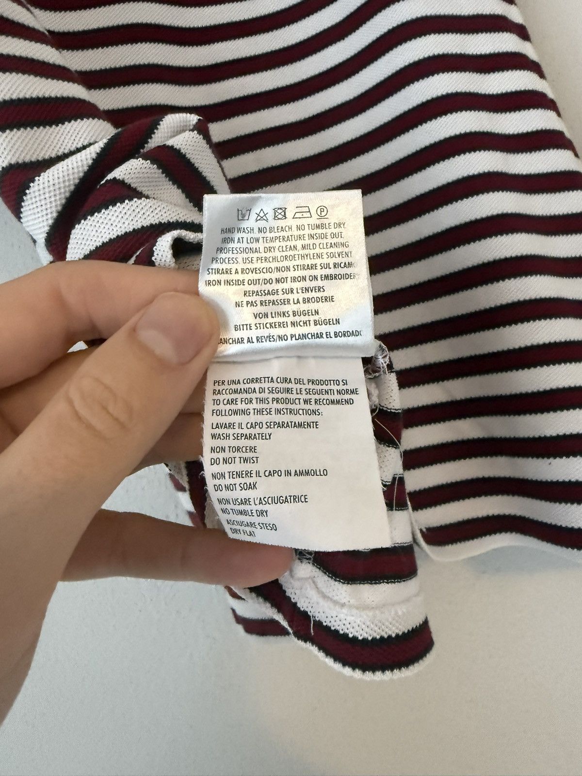 Gucci Striped Cotton Polo with Embroidered Crest Patch Size US M / EU 48-50 / 2 - 10 Thumbnail