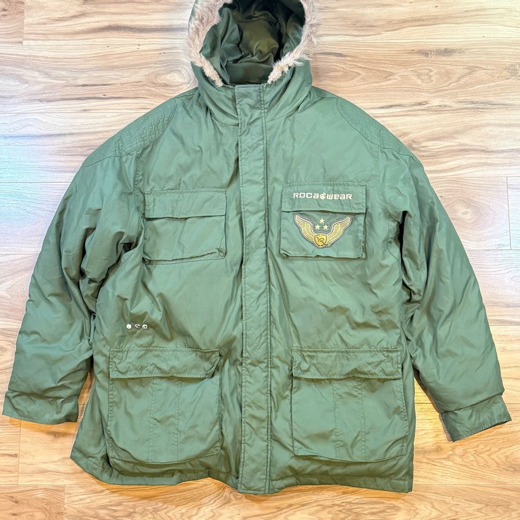 Rocawear Rocawear 2XL Down Parka Jacket Real Fur Hood Green Size US XXL / EU 58 / 5 - 1 Thumbnail