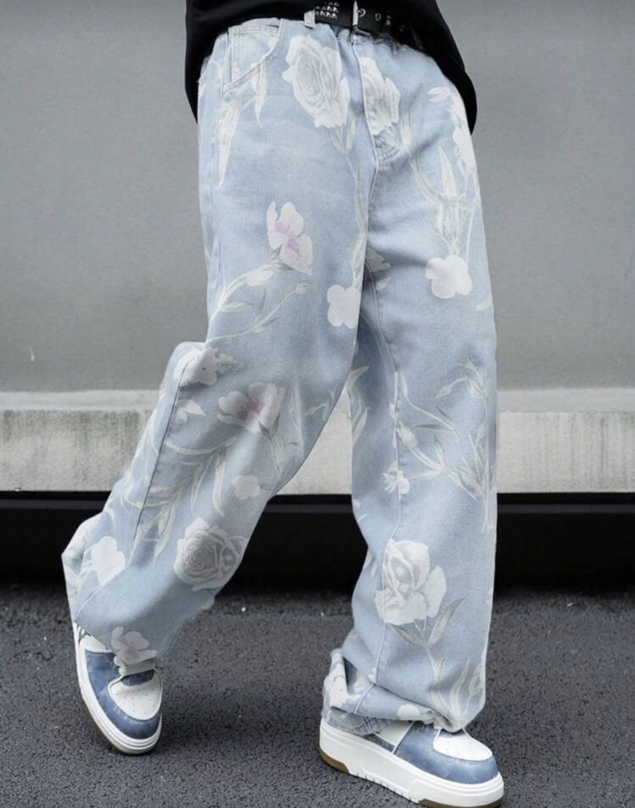 Japanese Brand Mibuki x Hiro Loose Wide Leg Floral Print Jeans Design Pants Size US 30 / EU 46 - 1 Thumbnail
