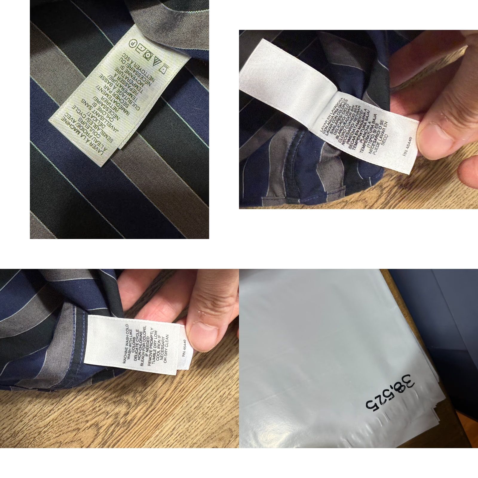 Liz Claiborne VINTAGE Concepts by Claiborne Shirt Mens 15.5 32-33 Striped Button-Up Brown Black Blue Cotton Long Sleeve Button-Front Pocket Casual Size US L / EU 52-54 / 3 - 8 Thumbnail