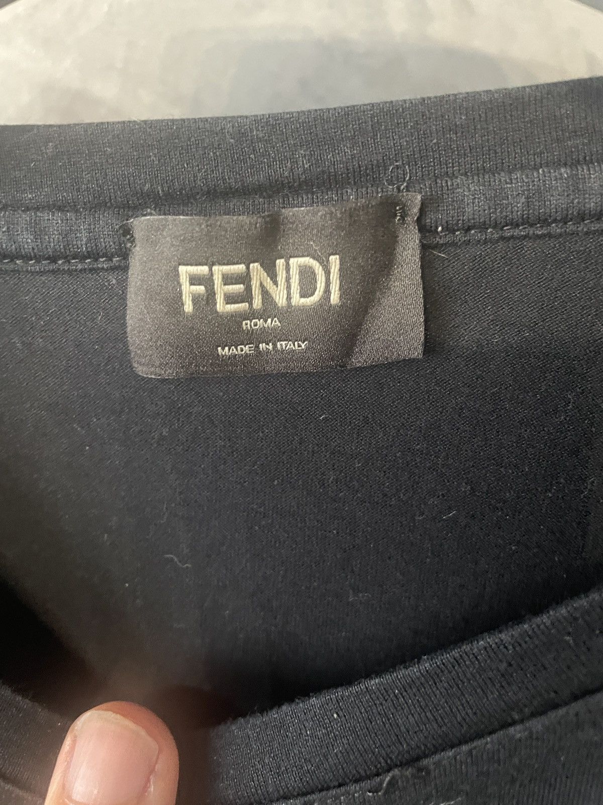 Fendi Fendi Men’s Black Cotton T-Shirt “Bugs” Print – Rare 2018 M Size US M / EU 48-50 / 2 - 2 Thumbnail