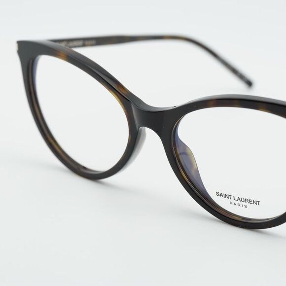 Saint Laurent Paris Saint Laurent SL833 002 Eyeglasses Dark Havana 55mm Square Size ONE SIZE - 10 Thumbnail