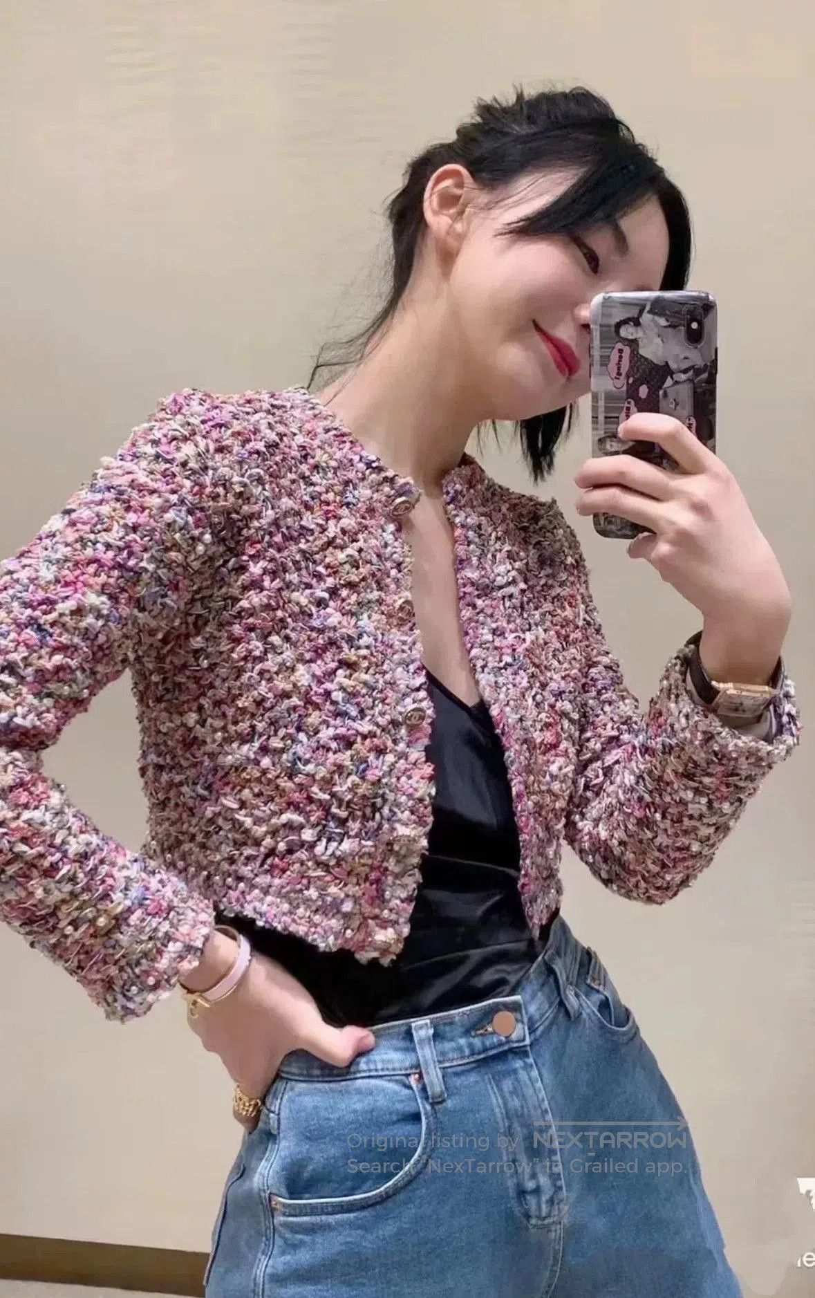 Chanel Chanel 21P Colorful Cotton Pearl Short Coat. Size S / US 4 / IT 40 - 1 Thumbnail