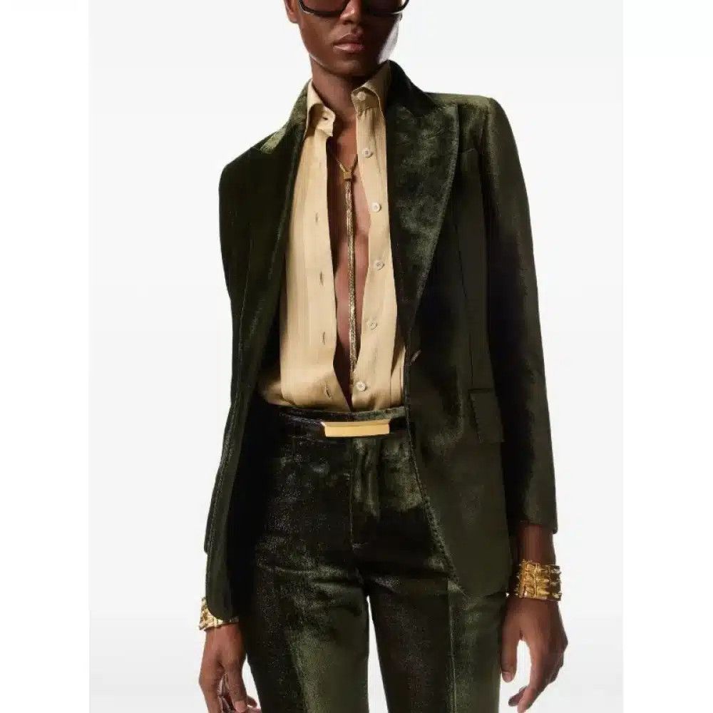Tom Ford o1loc1c0425 GI2970 Velvet Wallis Single Breasted Jacket Size M / US 6-8 / IT 42-44 - 2 Thumbnail