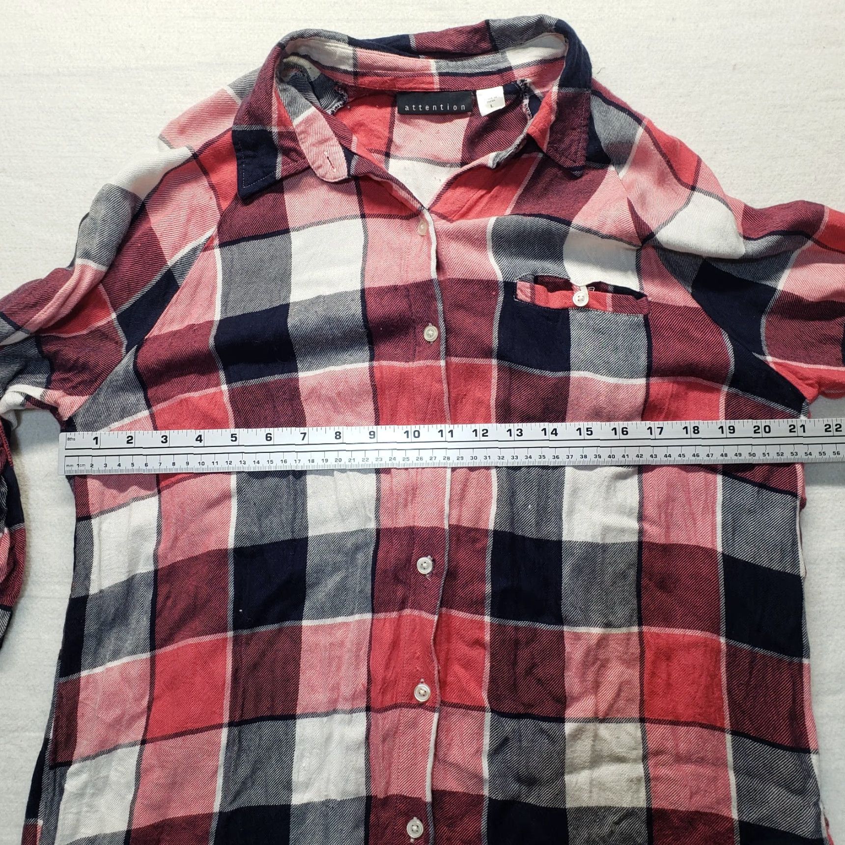 Vintage Attention Shirt Women L Red Plaid Button-Up Long Sleeve Casual Size L / US 10 / IT 46 - 4 Thumbnail