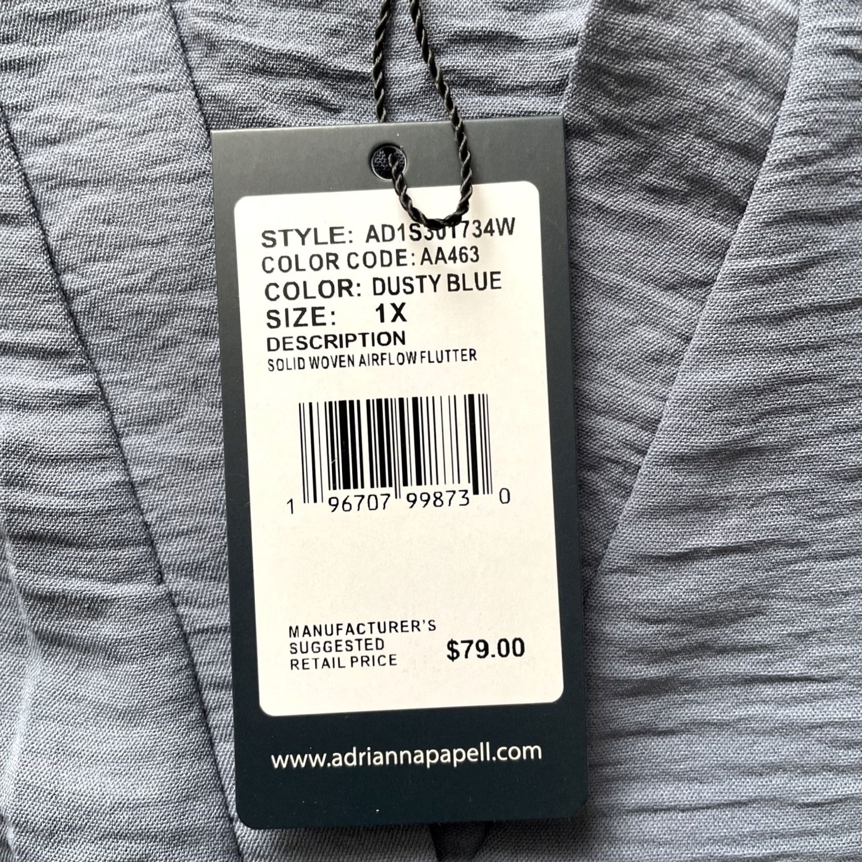 Adrianna Papell NWT Adrianna Papell Top Womens Size 1X Dusty Blue Ruffled Sleeveless Blouse Shirt Blouse Size XL / US 12-14 / IT 48-50 - 4 Thumbnail