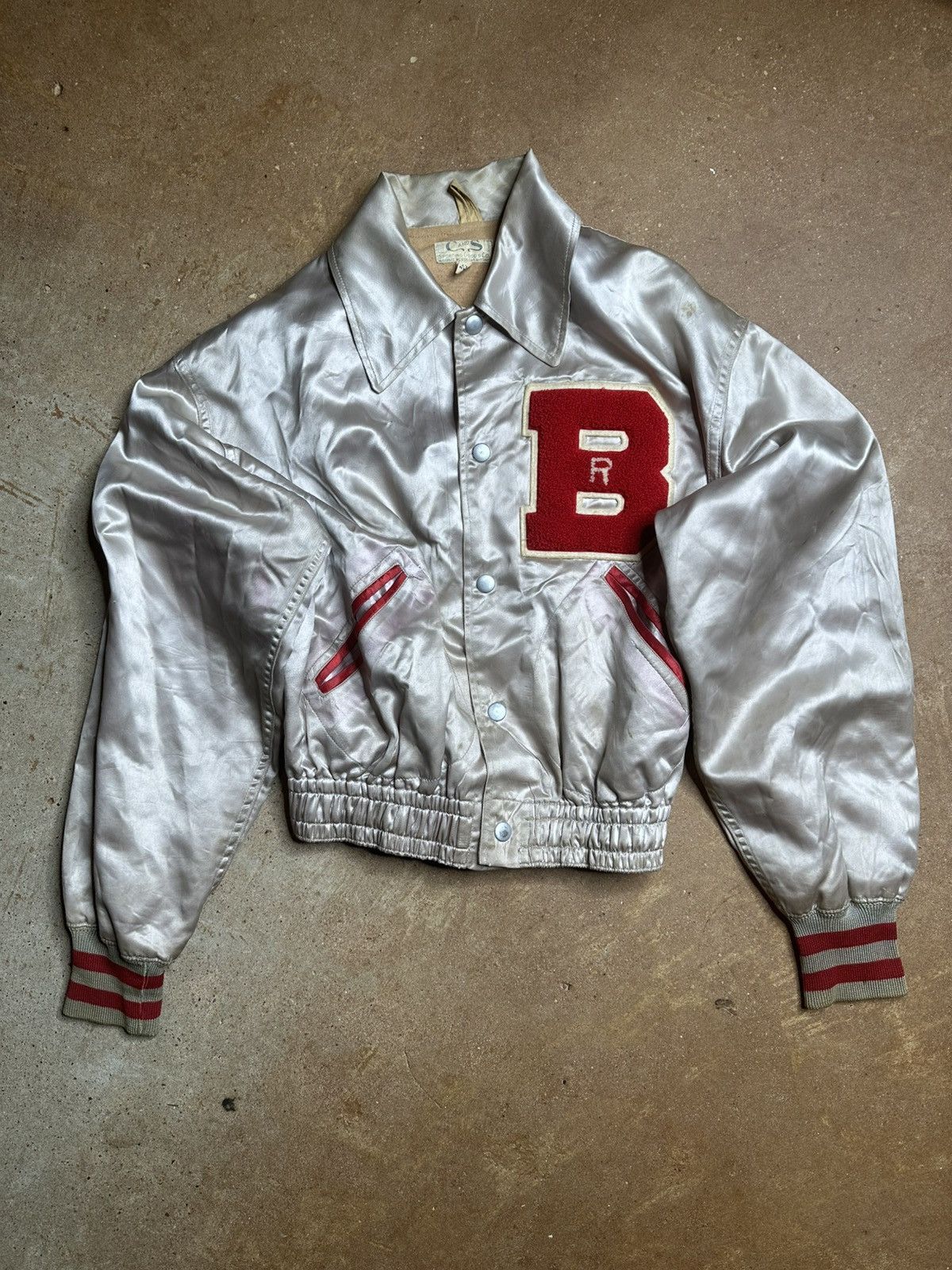 Vintage 50s/60s True Vintage Satin Letterman Jacket Size S / US 4 / IT 40 - 1 Thumbnail
