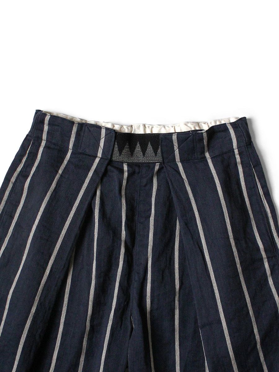 Kapital Kapital Linen Frieze Striped Easy Beach GO Shorts Size US 32 / EU 48 - 3 Thumbnail