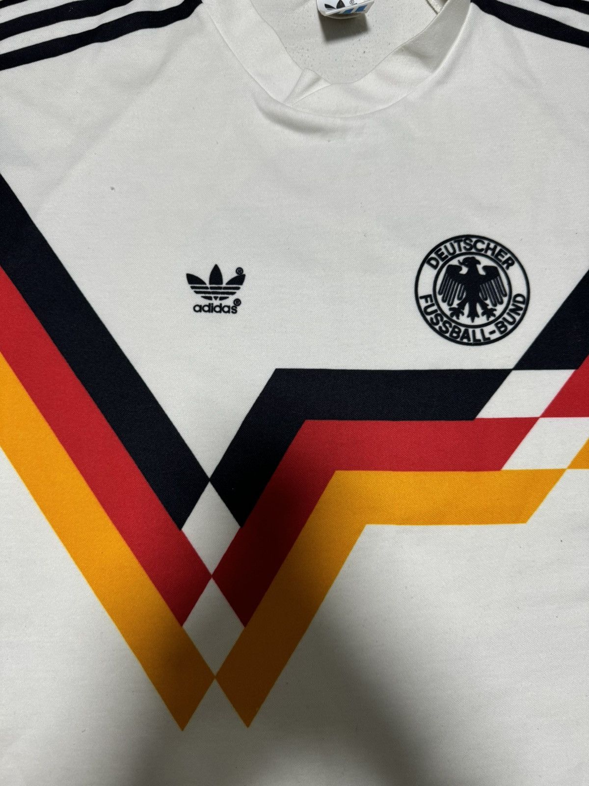 Vintage 1990 Adidas Germany Deutschland Vintage Soccer Jersey Size US L / EU 52-54 / 3 - 2 Thumbnail
